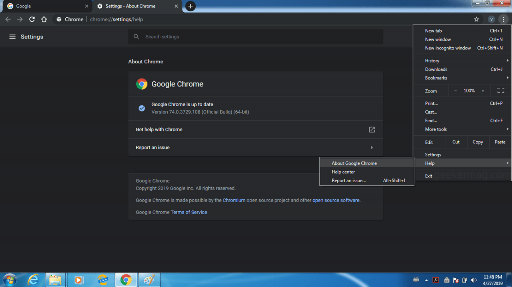 dark mode google chrome windows 8