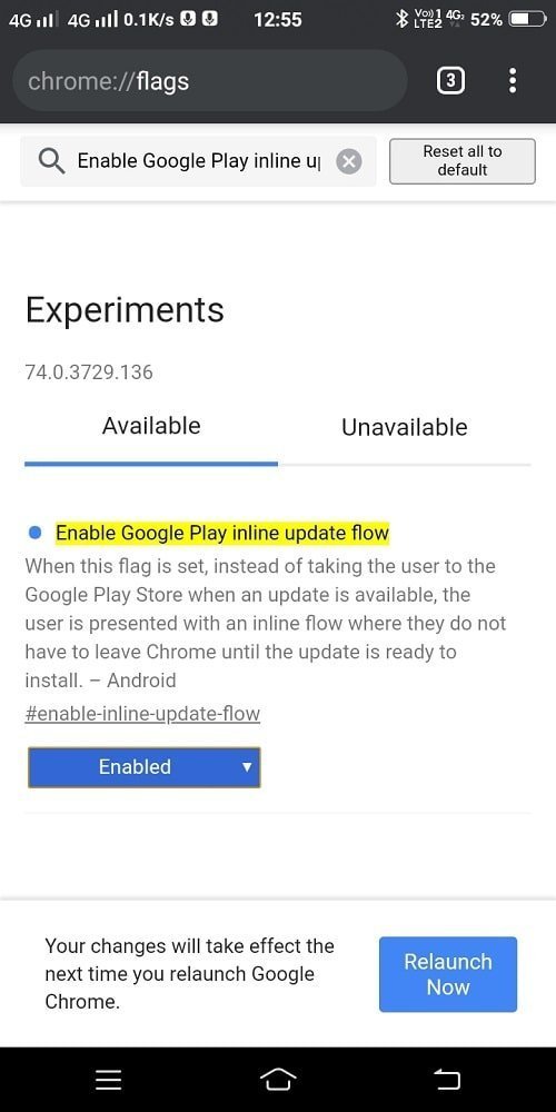 Enable Google Play Inline Update Flow