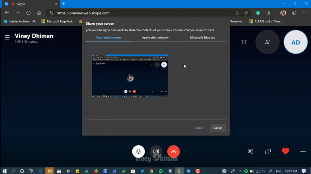 How to Use Share Screen feature in Skype for Web  Preview  - 88