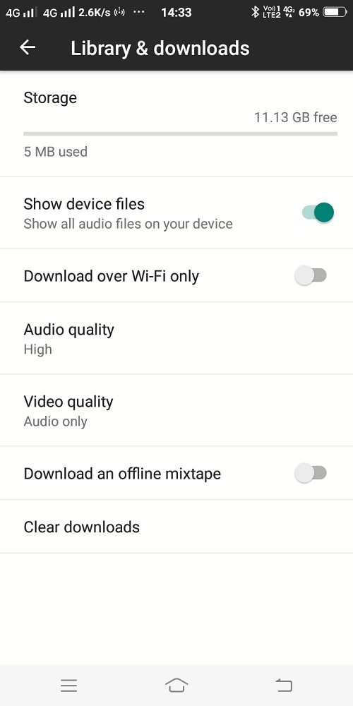 YouTube Music - Show Device files