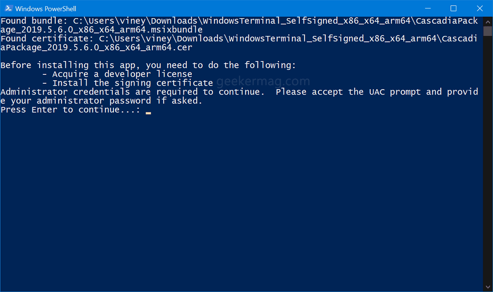 install windows terminal in windows 10