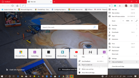 how to report unsafe site in edge browser