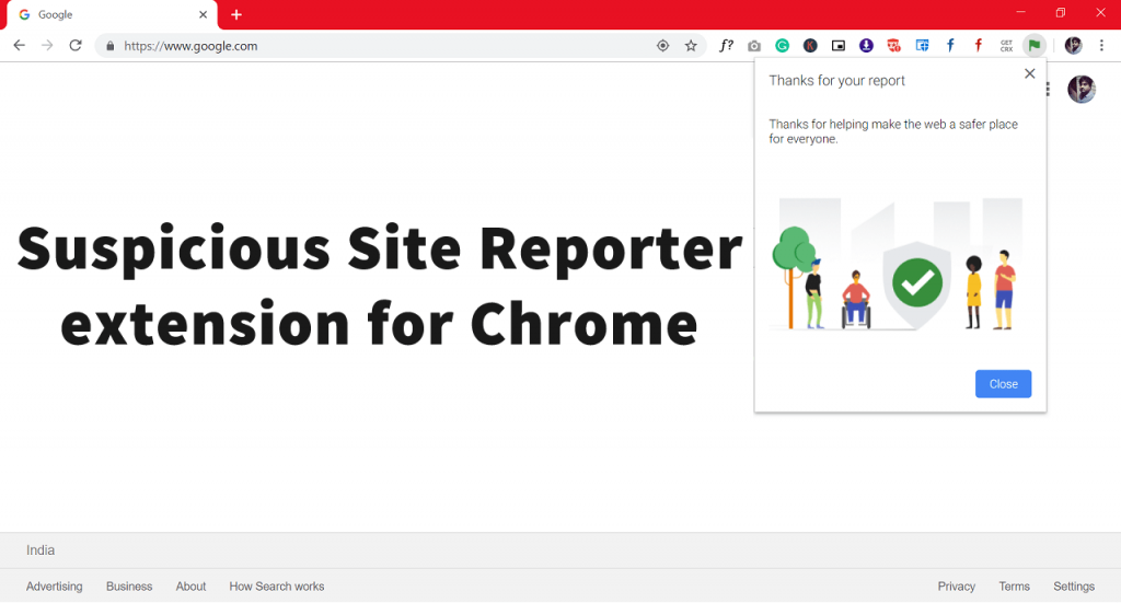 Easily Report Dangerous Sites in Chrome Using Site Reporter Extension - 91