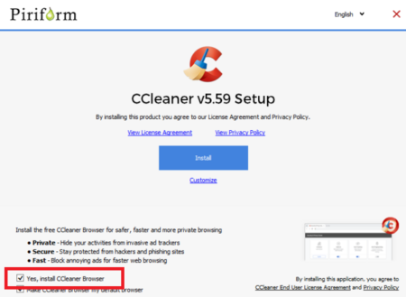 ccleaner automatically installing ccleaner browser
