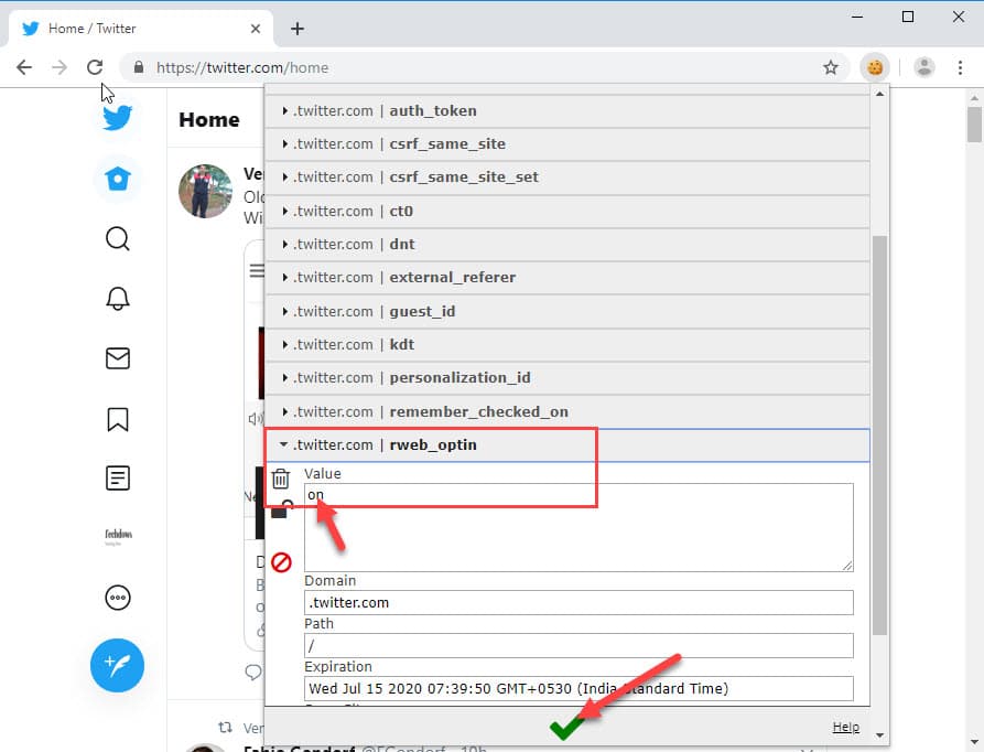 change twitter.com rweb optin cookie