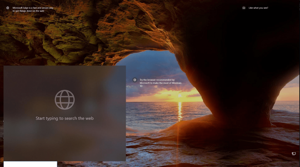 how to enable search box on windows 10 lock screen