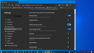 Chromium Edge - clear cached data on exit
