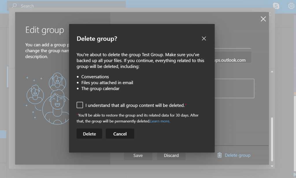 How to Delete any Group in Outlook com Website Account - 18
