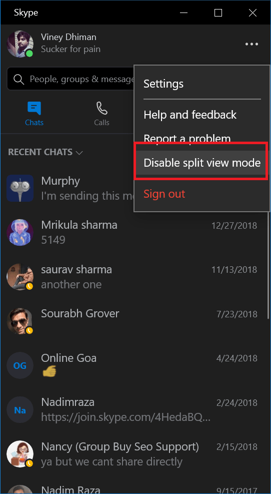 how to disable split view mode