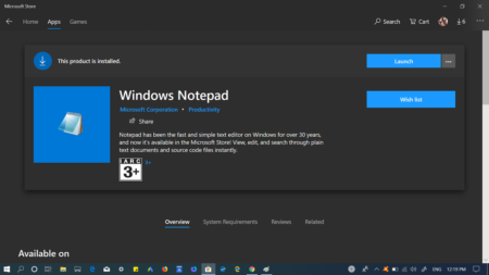 Download Windows Notepad app from Microsoft Store