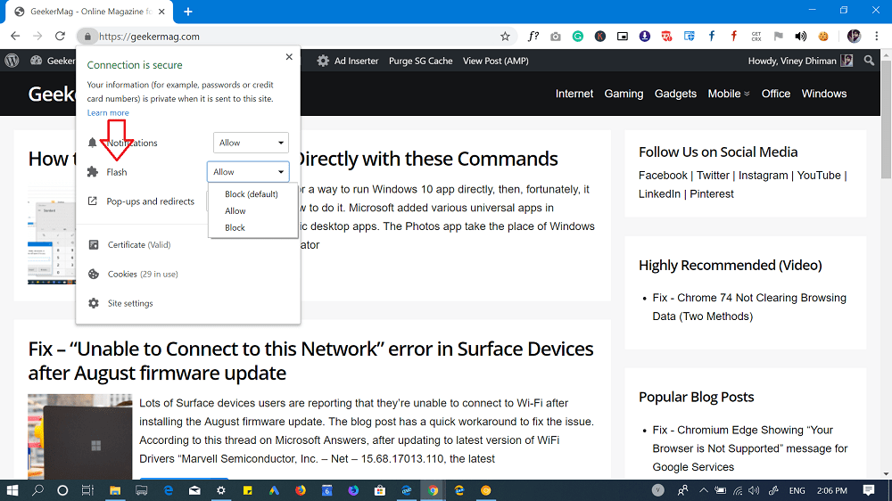 i need to enable flash for chrome