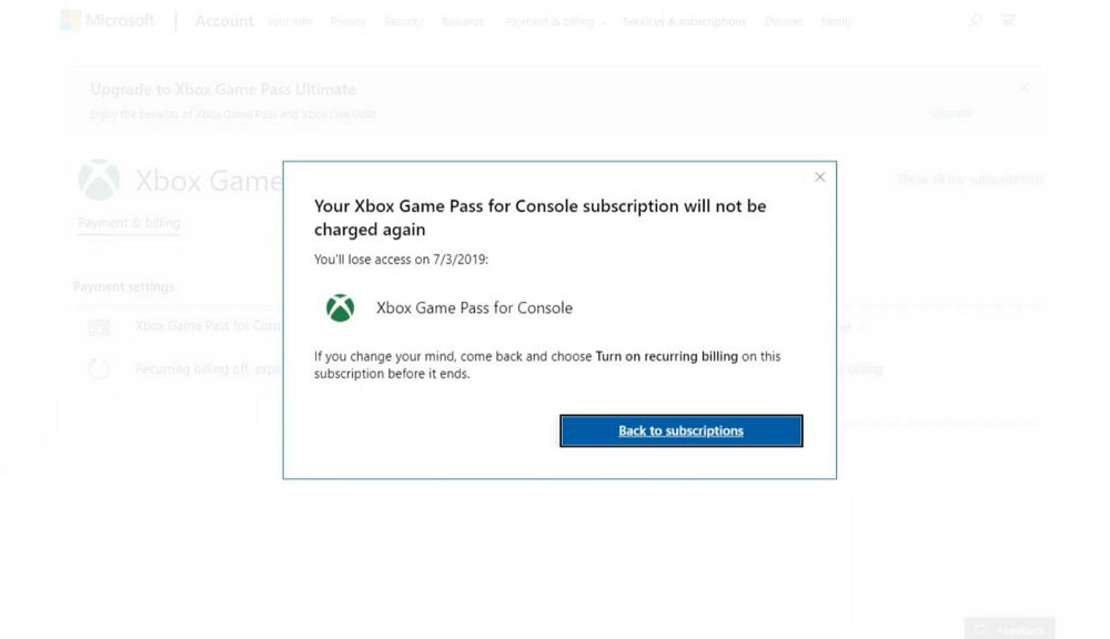 How to Cancel Xbox Free Pass or Xbox Live Subscription in 2020 - 3