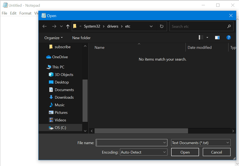 windows 10 hosts files location