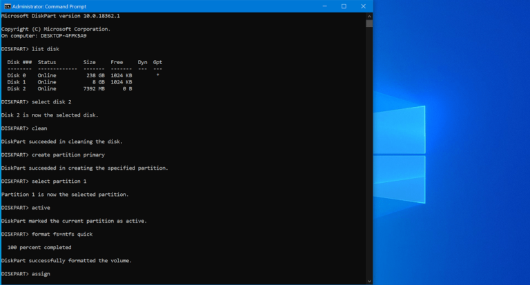 make bootable usb windows 10 command line