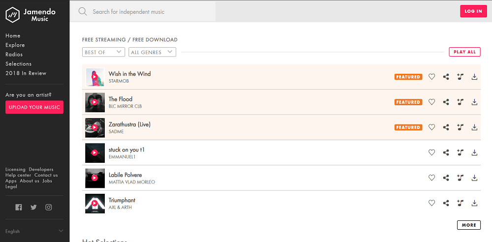jamendo - best sites to download english songs free