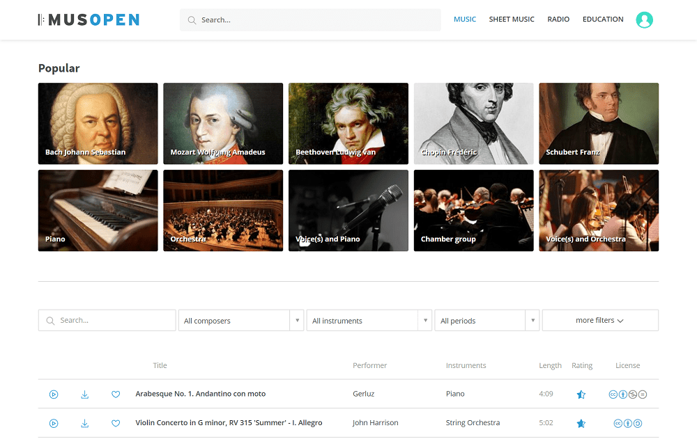 musopen - best sites to download english songs free
