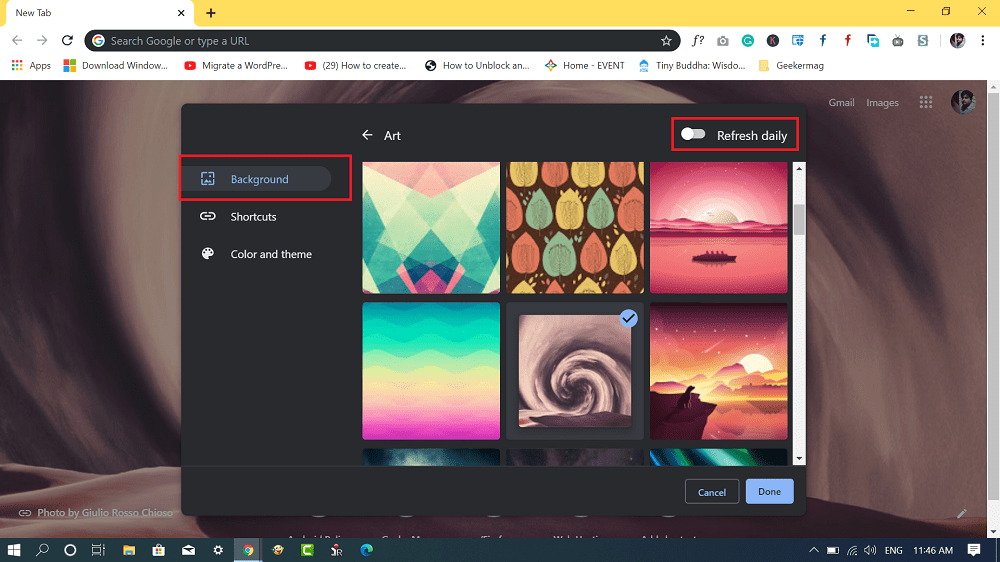 How to Use New Tab Page in Chrome V2 New Customize Menu - 14