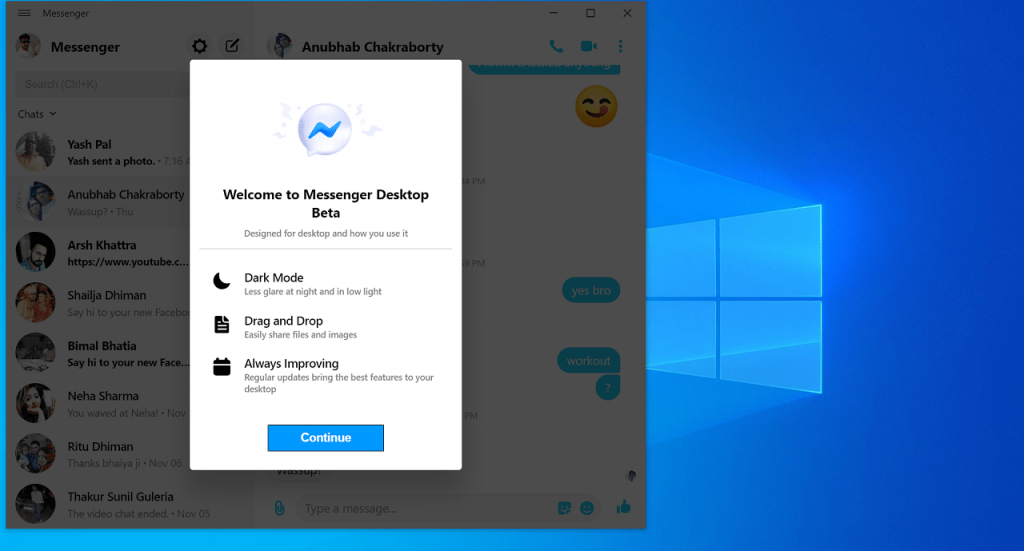 messenger app for windows 10 desktop