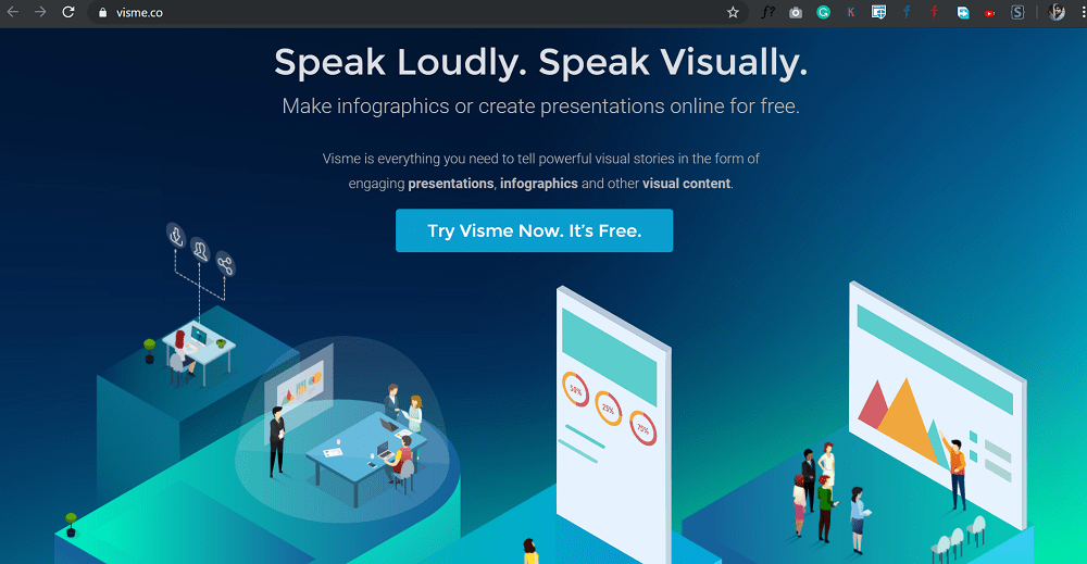 Make Professional Presentations and Infographics Online with Visme's free tool