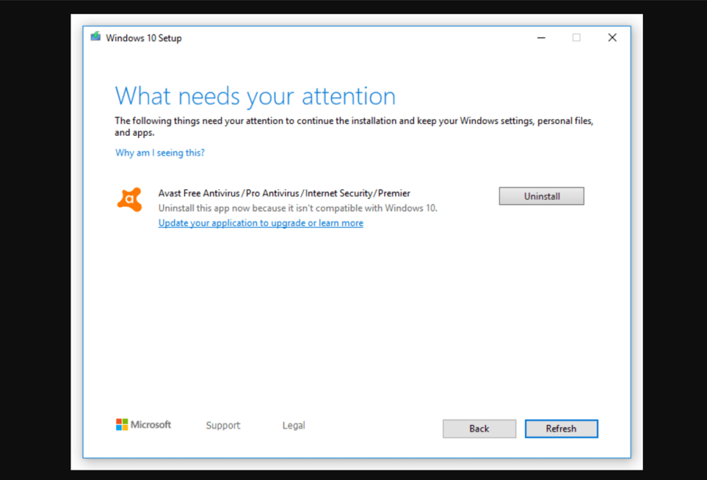 Windows 10 Version 1909 Update Failed with AVG   Avast Antivirus   Fix it - 53