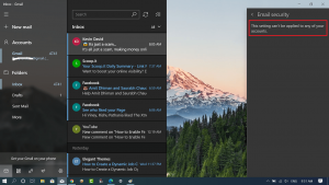 This setting can’t be applied to any of your accounts in windows 10 mail app