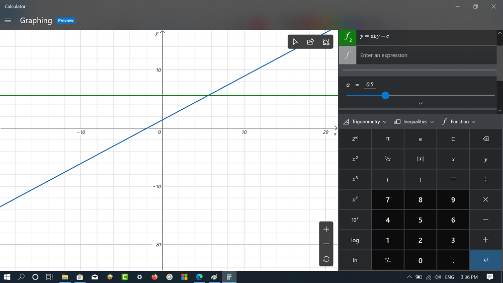 windows 10 calculator app graphic mode