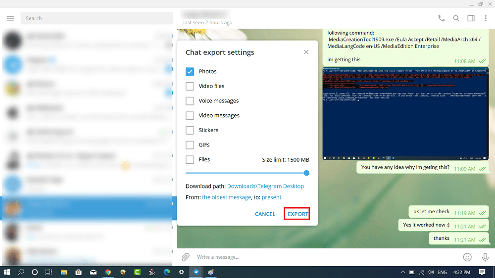 How to Export   Save your Entire Chat History for Telegram Desktop - 87