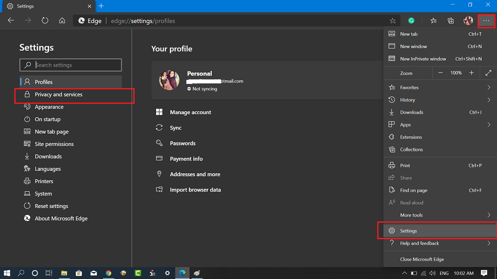 Microsoft Edge Chromium Settings