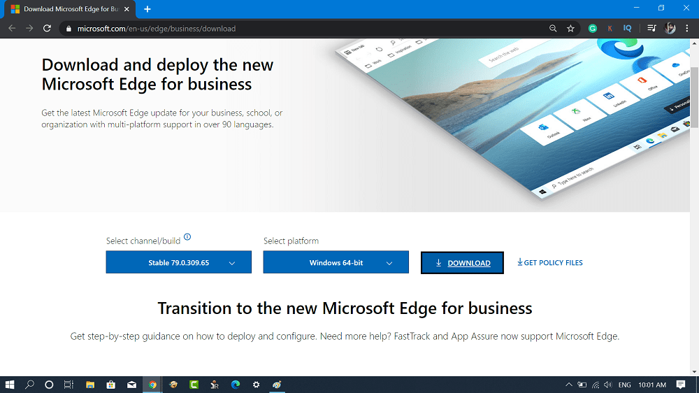 download microsoft edge chromium msi installer