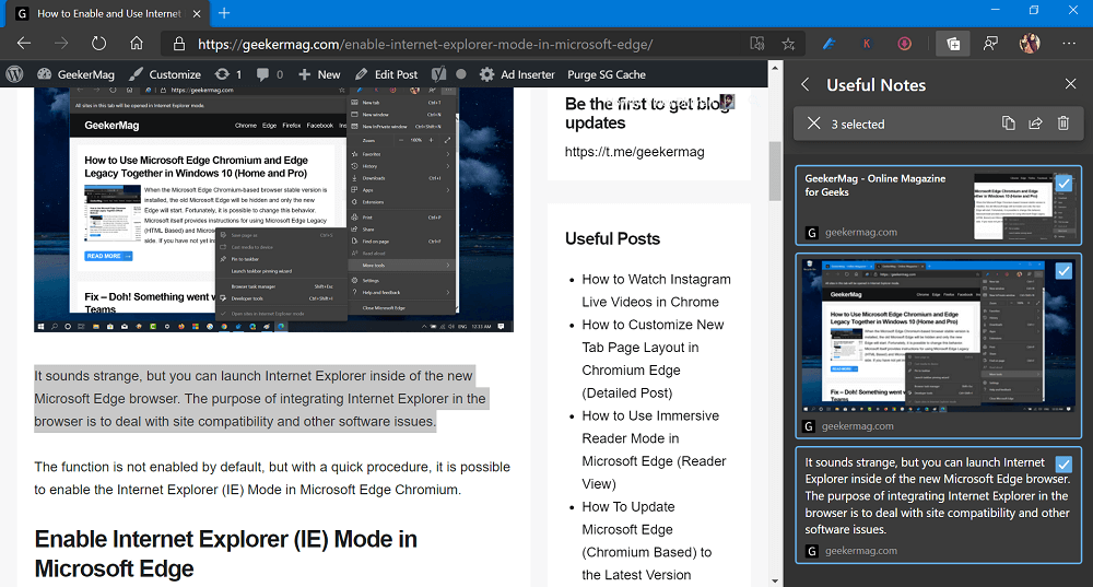 edit collection in microsoft edge 