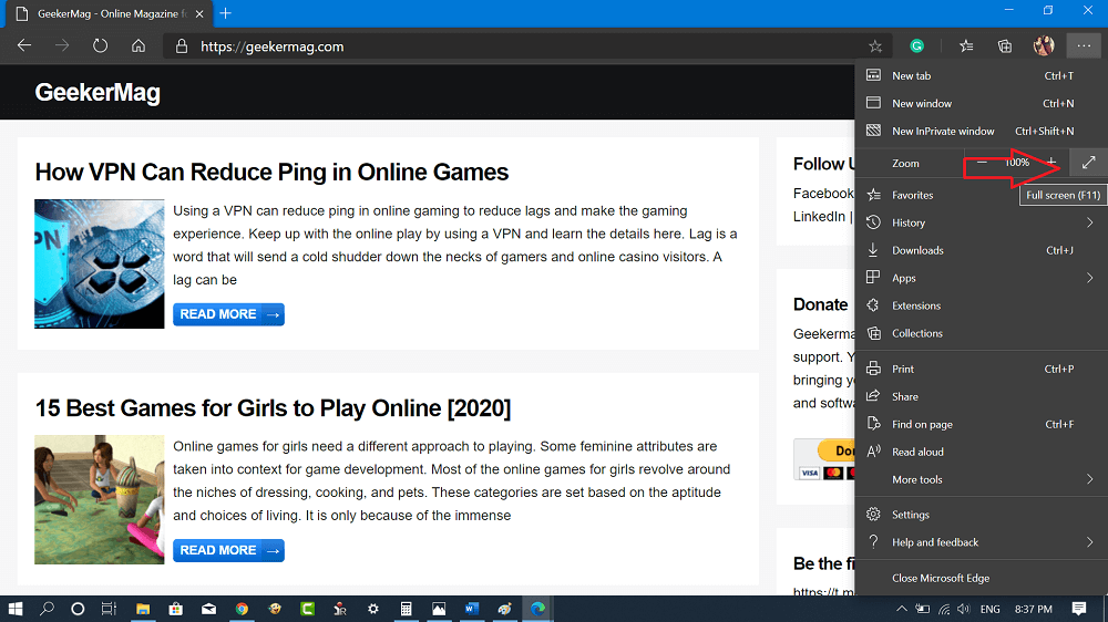 How to Open and Exit Microsoft Edge Full Screen Mode in Windows 10 - 17