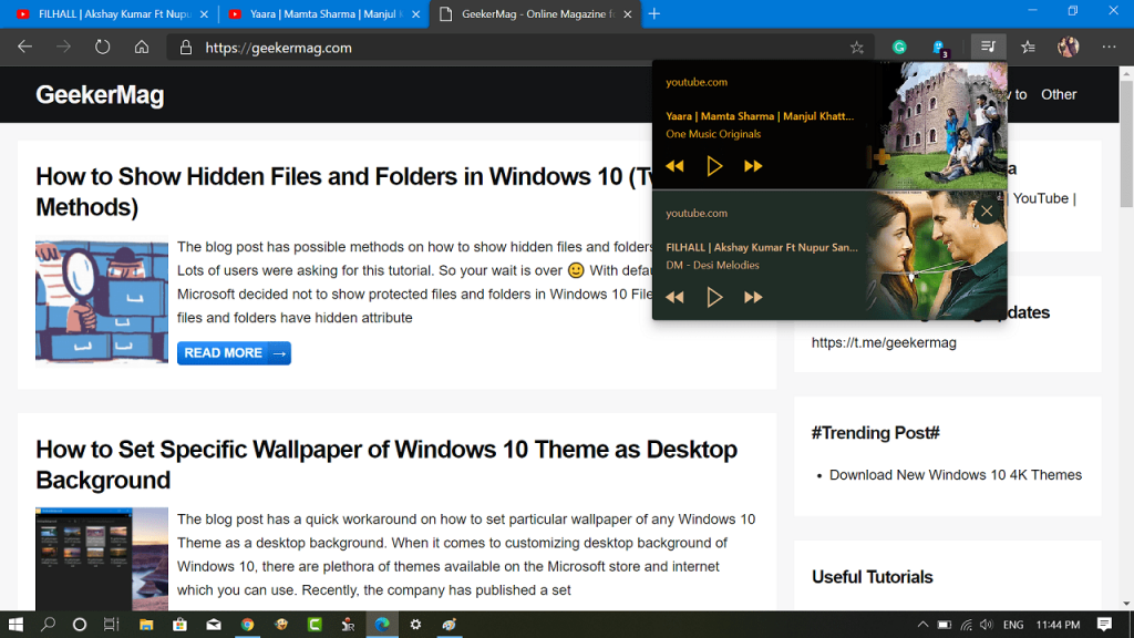 How to Enable Global Media Controls button in Microsoft Edge Chromium