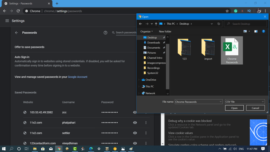 How To Import Export Passwords using CSV File in Chrome 79 or Above - 10