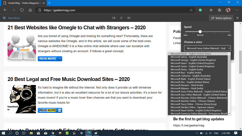 Use Microsoft Edge Text to Speech feature to read any web page - 27