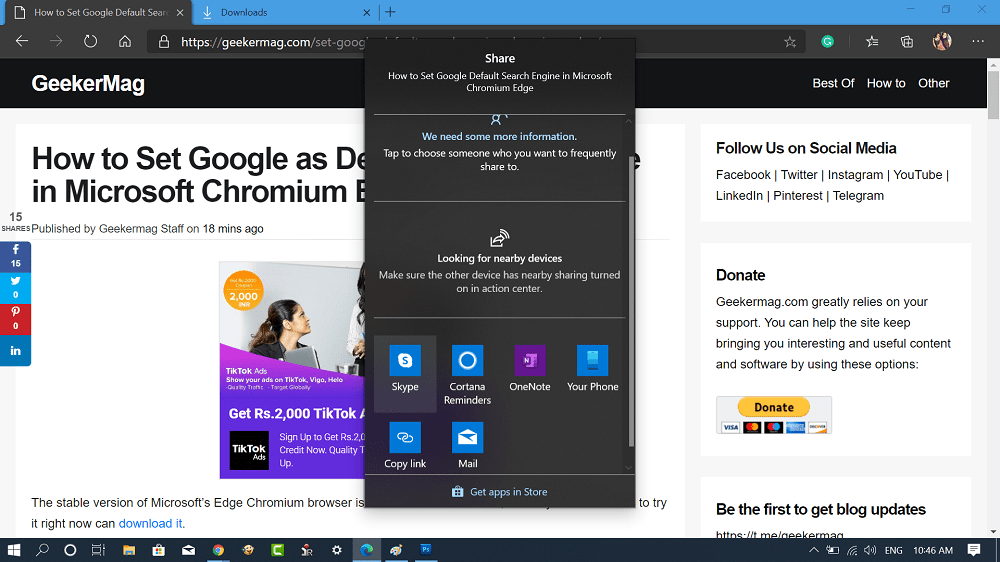 How to Share Page with anyone in Microsoft Edge Chromium in Windows 10 - 51