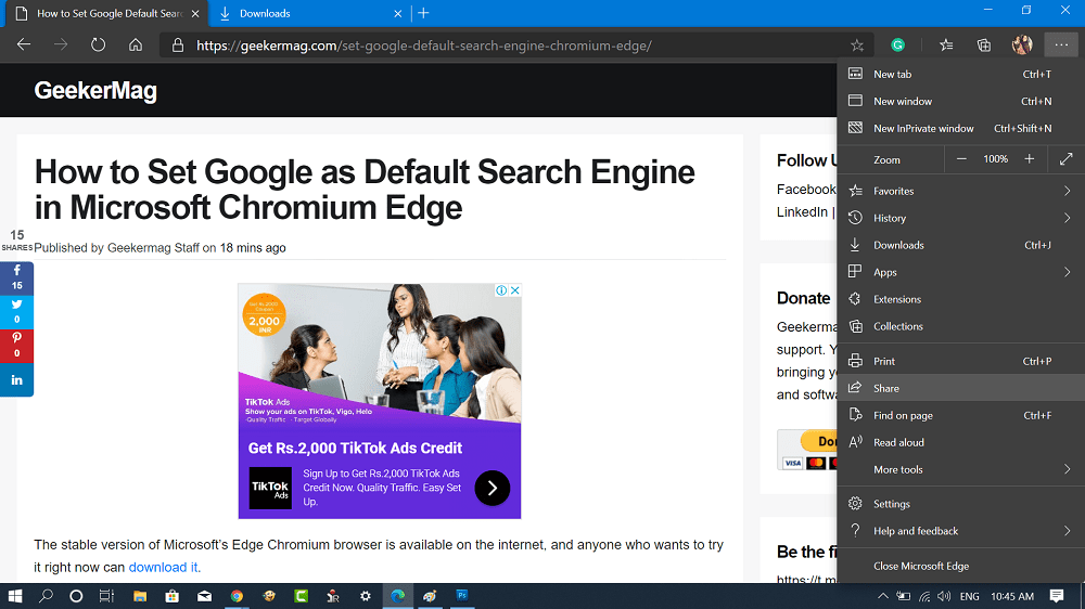 How to Share Page with anyone in Microsoft Edge Chromium in Windows 10 - 25