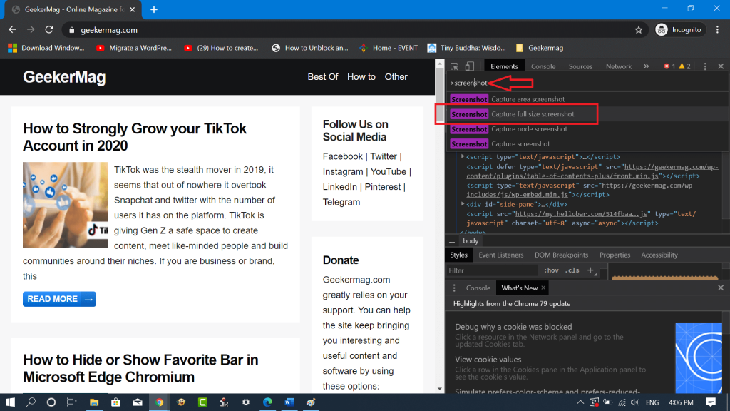 How to Take Full Page Screenshot in Chrome without Extension - 26