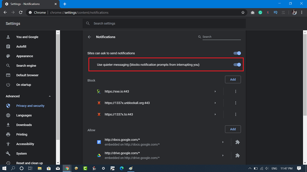 How to Enable Quieter Notification Permission Prompts in Google Chrome - 3