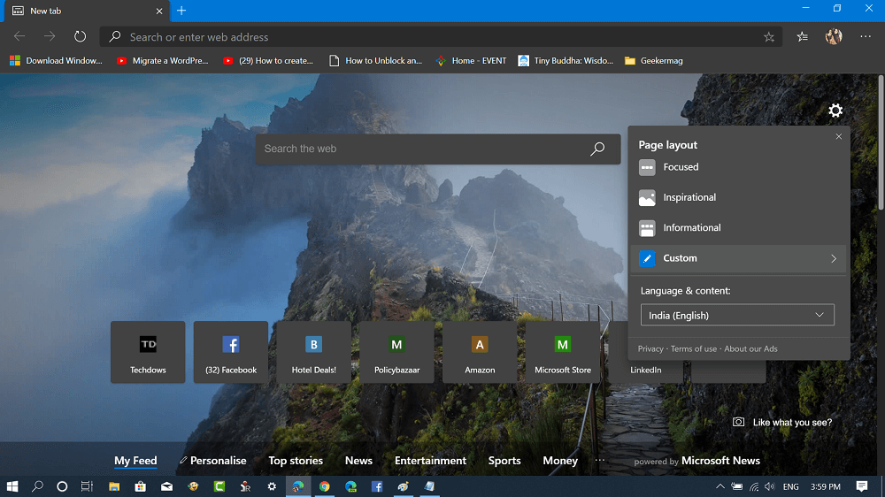How to Remove News Feed on New Tab Page in Microsoft Edge - 48