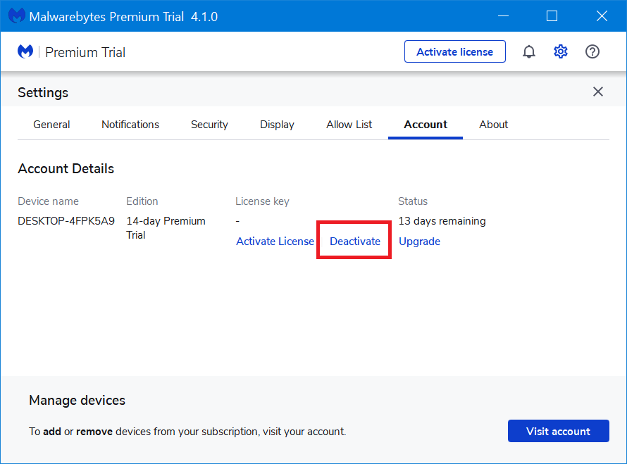 how to find my license key for malwarebytes