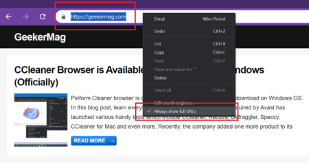 How to Show FULL URLs in Chrome Browser Address bar