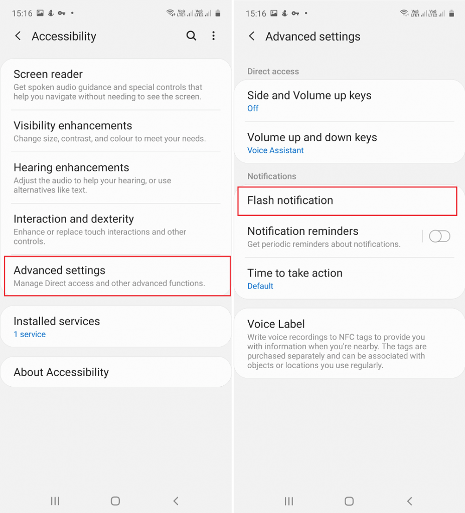 How to Enable LED Flash for Notifications in Samsung Galaxy A51 - 2