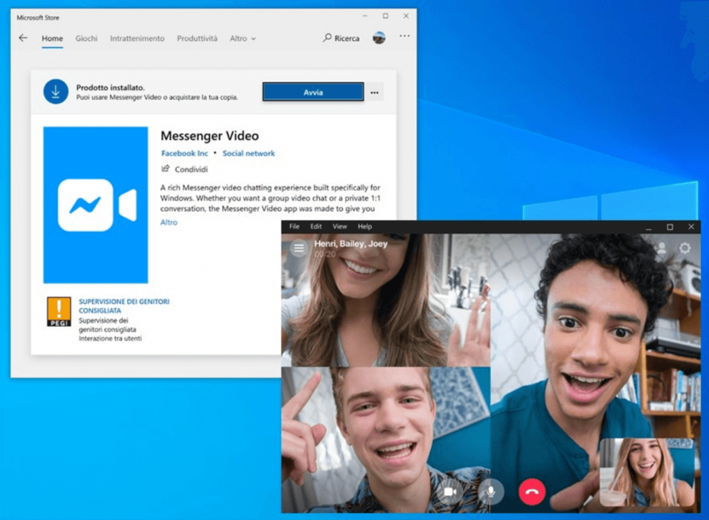 Facebook Messenger video app for windows 10