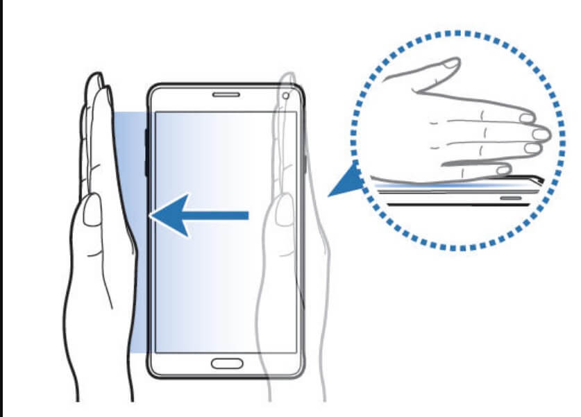 take screenshot in samsung galaxy a51 using palm gesture