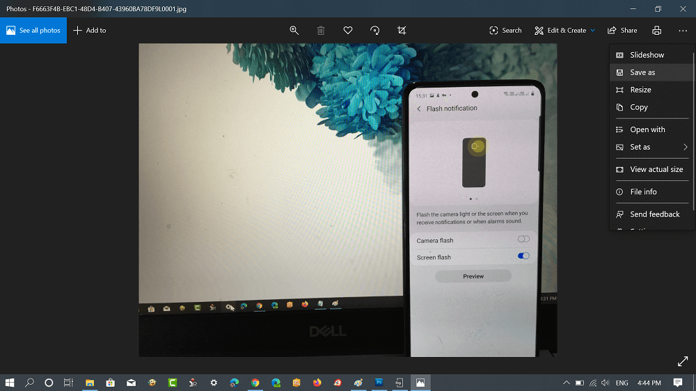 Transfer Photos from iPhone to Windows 10 using Dell Mobile Connect - 67