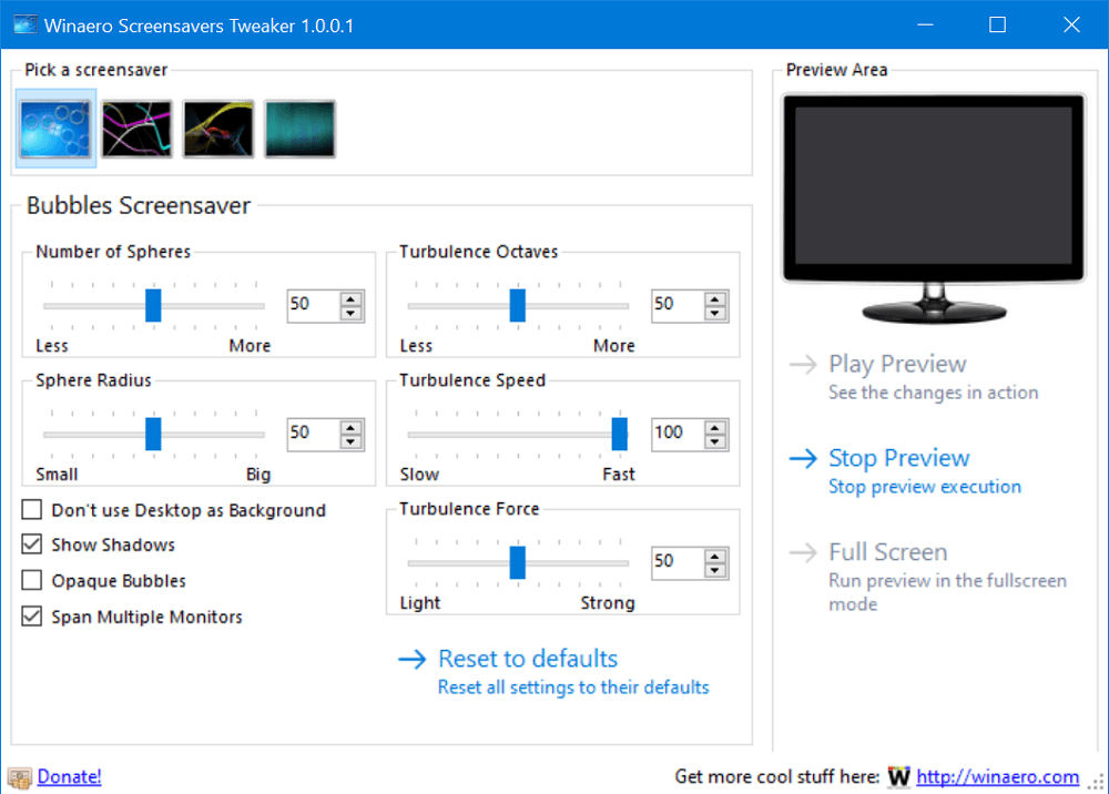 use Winaero Screensavers Tweaker in Windows 10