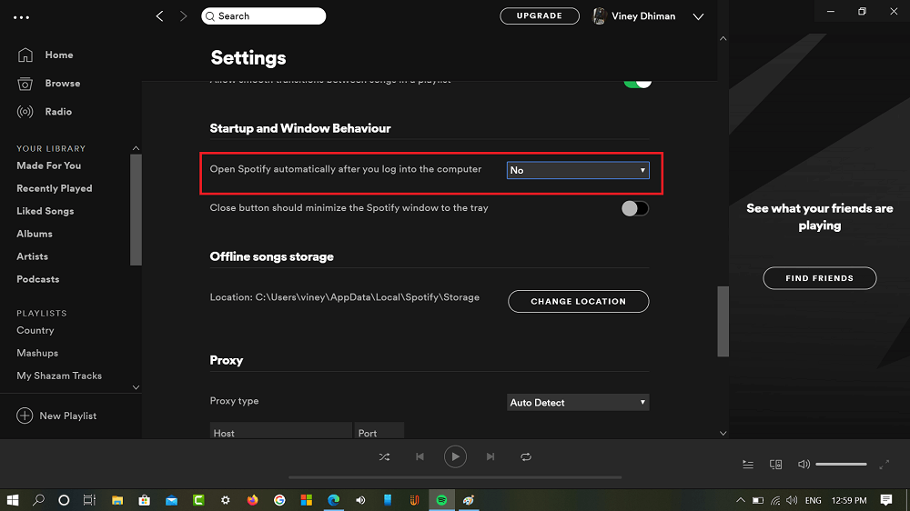 Open Spotify automatically after you log into the computer