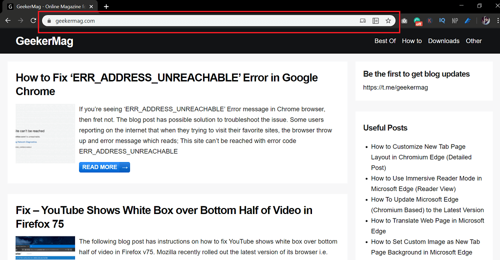 Address bar turn white in Chrome v81  Even When Dark Mode is Enable - 1