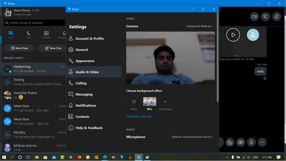 How to Blur Background of Skype Videos Calls  Skype Windows 10 App  - 15