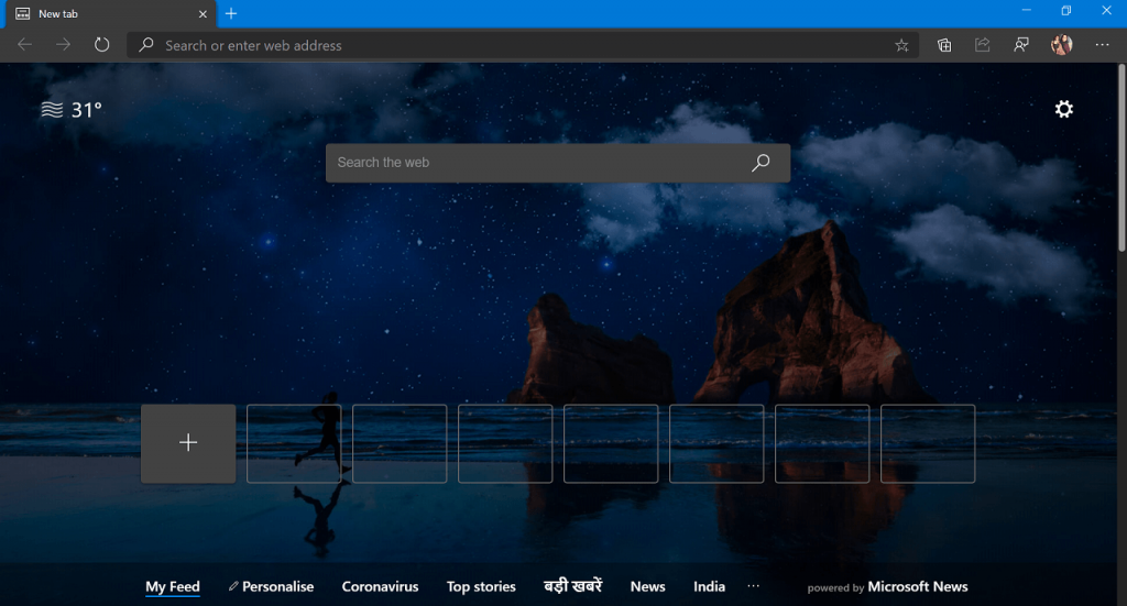 Set Custom Image as New Tab Page Background in Microsoft Edge